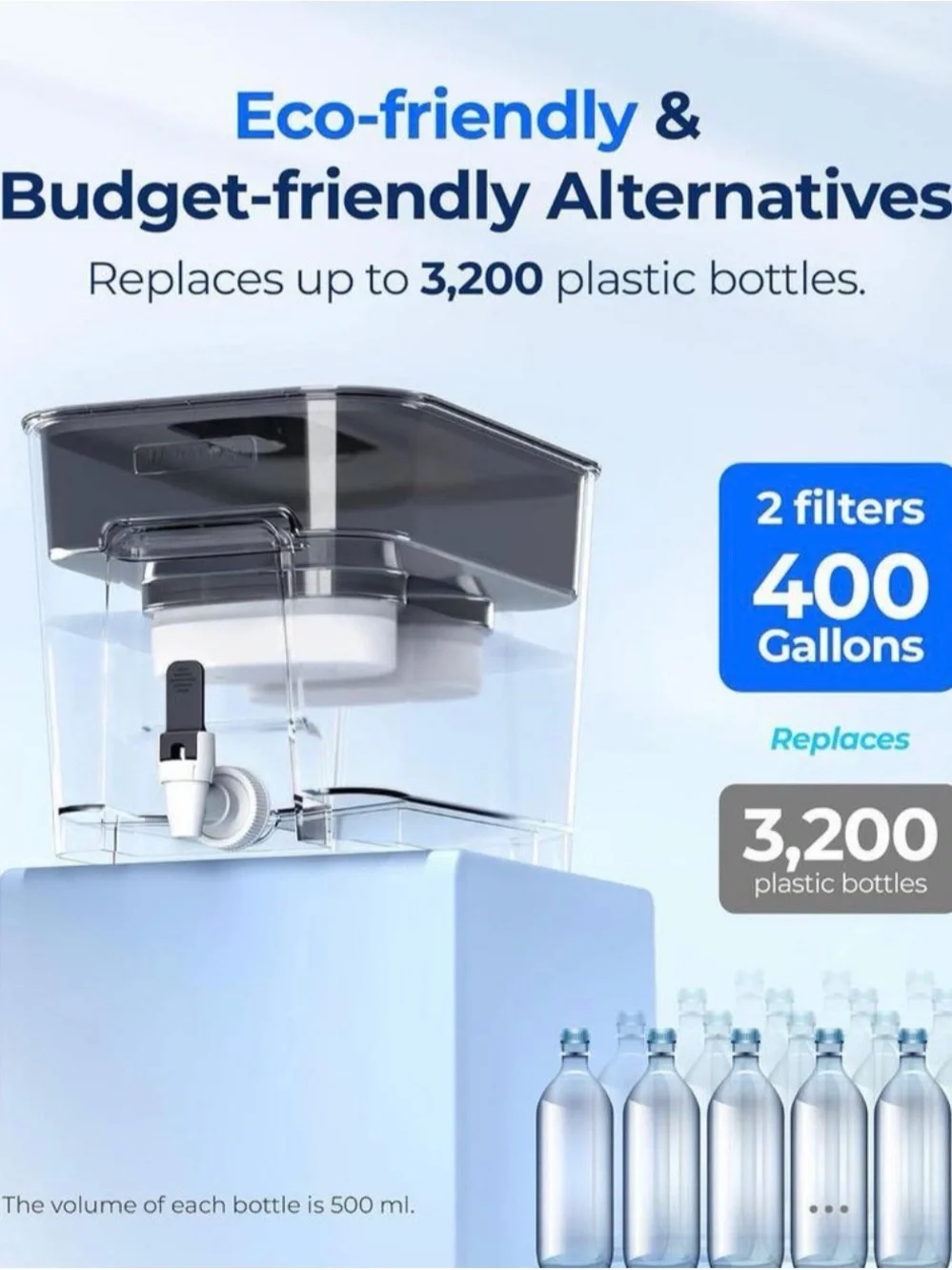 Waterdrop WFD-22L-DF 40-Cup Dual Filter Water Dispenser NIB